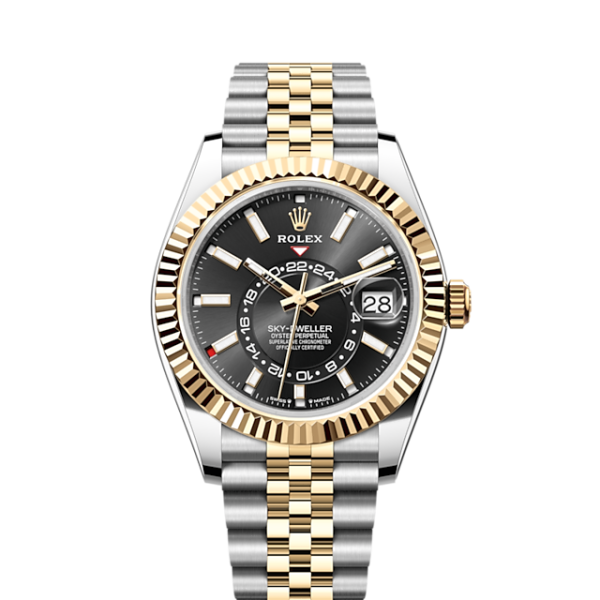 Rolex Sky-Dweller, 42mm, Oystersteel and 18k Yellow Gold, Black, Jubilee, Ref# 336933-0004