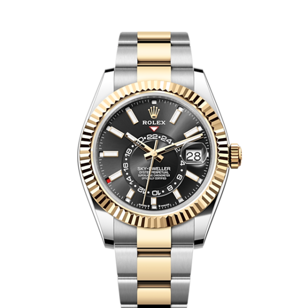 Rolex Sky-Dweller, 42mm, Oystersteel and 18k Yellow Gold, Black, Oyster, Ref# 336933-0003