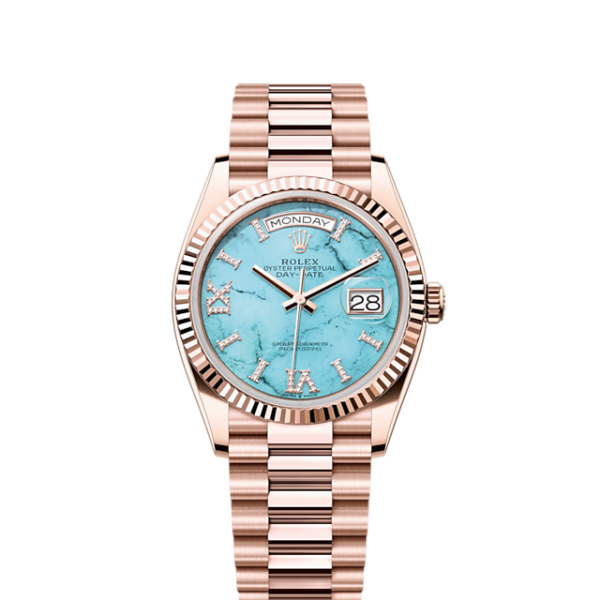 Rolex Day-Date 36, 18k Everose Gold with Diamond-set, 36mm, Ref# 128235-0064