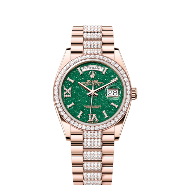 Rolex Day-Date 36, 18k Everose Gold with Diamond-set, 36mm, Ref# 128345rbr-0069