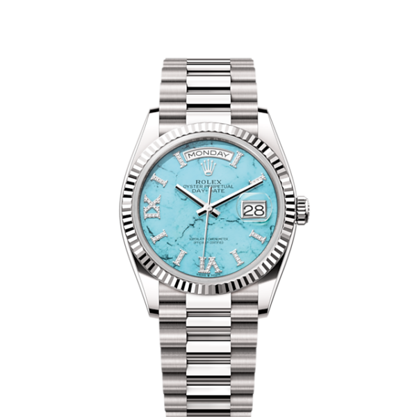 Rolex Day-Date 36, 18k White Gold with Diamond-set, 36mm, Ref# 128239-0044