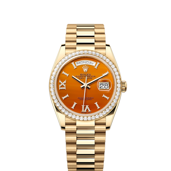 Rolex Day-Date 36, 18k Yellow Gold with Diamond-set, 36mm, Ref# 128348rbr-0049
