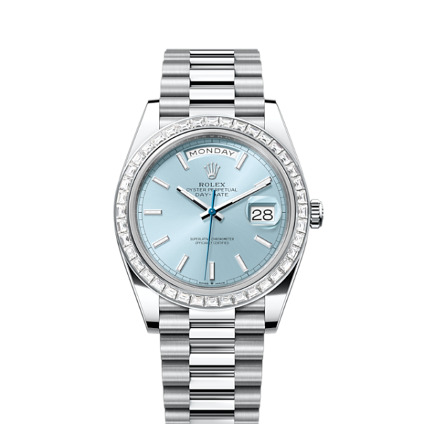 Rolex Day-Date 40, Platinum with Diamond-set, 40mm, Ref# 228396tbr-0039