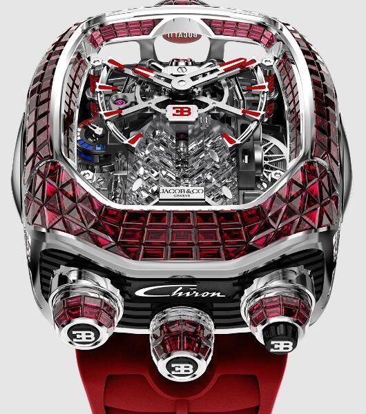 Jacob & Co. BUGATTI CHIRON TOURBILLON BAGUETTE RUBIES WHITE GOLD Watch Replica BU800.30.BR.UA.ABRUA Jacob and Co Watch Price