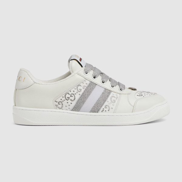 GUCCI Women’s Screener Sneaker Light Grey Leather