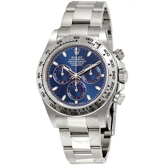 Rolex Cosmograph Daytona Blue Dial 18K White Gold Oyster Menâ€™s Watch 116509BLSO 40mm